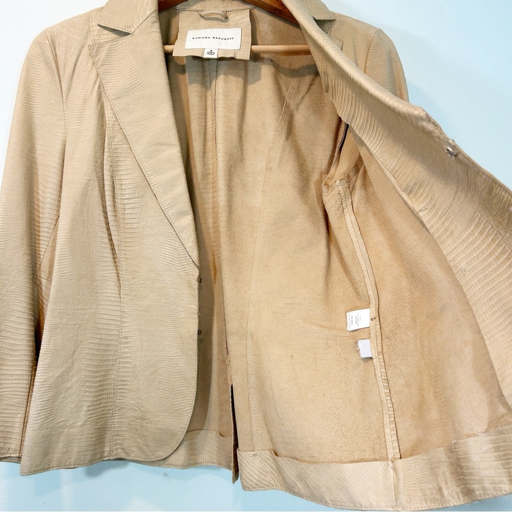 Banana Republic | Women's Leather Snakeskin Embossed Bohemian Jacket Size 8 - Picture 10 of 16